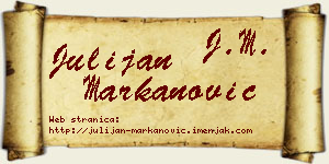 Julijan Markanović vizit kartica